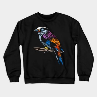 Tribal Sparrow Tropical Bird - Crewneck Sweatshirt